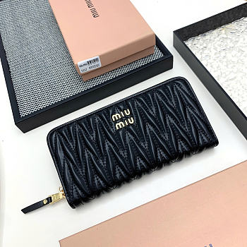 Okify MiuMiu Black Long Wallet 19x10x2.5cm