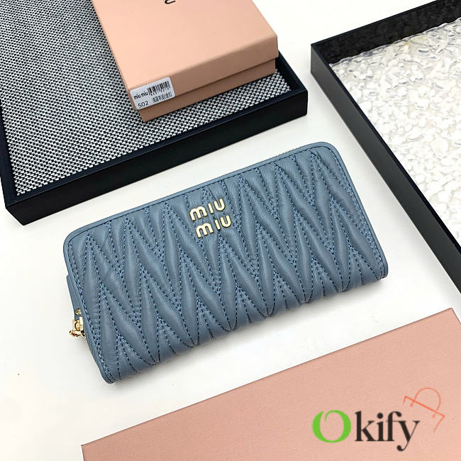 Okify MiuMiu Blue Long Wallet 19x10x2.5cm - 1