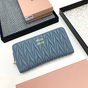 Okify MiuMiu Blue Long Wallet 19x10x2.5cm - 1