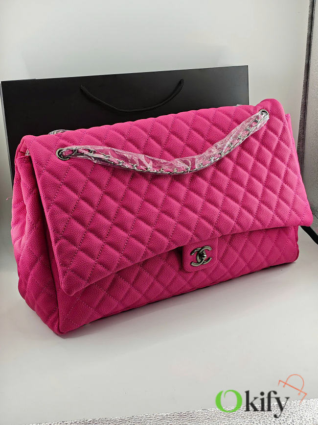 Okify CC Maxi Flap Bag Pink Fuchsia 46x27x13cm - 1