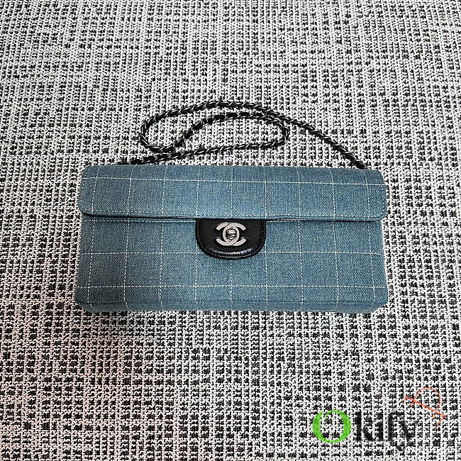 Okify CC East West Chocolate Bar Bag Denim Blue 26x13x4cm - 1