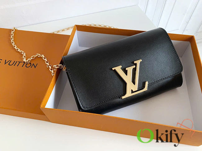 Okify Louis Vuitton Louise Chain Clutch Bag Black M94336 23x15x5cm - 1