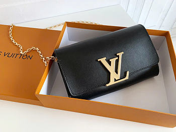 Okify Louis Vuitton Louise Chain Clutch Bag Black M94336 23x15x5cm