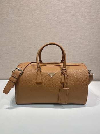 Okify Prada Leather Duffel Bag Brown Cognac 2VC048 50x27.5x23.5cm