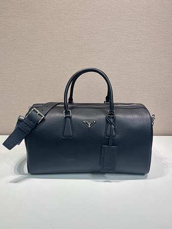 Okify Prada Leather Duffel Bag Black 2VC048 50x27.5x23.5cm