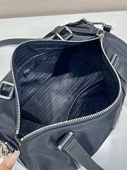 Okify Prada Large Re-Nylon And Saffiano Leather Duffel Bag Black 1BB154 32.5x17x16.5cm - 4