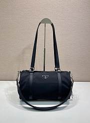 Okify Prada Large Re-Nylon And Saffiano Leather Duffel Bag Black 1BB154 32.5x17x16.5cm - 1