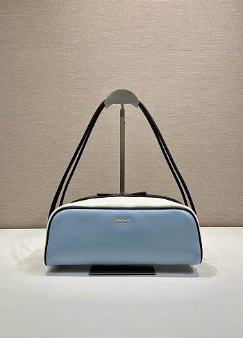 Okify Prada Swing Shoulder Bag Blue And White 1BC249 28x11.5x10cm