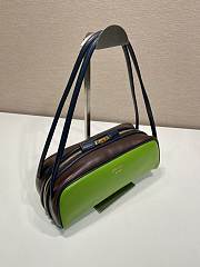 Okify Prada Swing Shoulder Bag Brown And Green 1BC249 28x11.5x10cm - 2