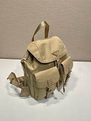 Okify Prada Small Re-Nylon Beige Backpack 1BZ677 28x23.5x12cm - 3