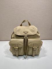 Okify Prada Small Re-Nylon Beige Backpack 1BZ677 28x23.5x12cm - 1