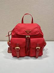 Okify Prada Small Re-Nylon Red Backpack 1BZ677 28x23.5x12cm - 1