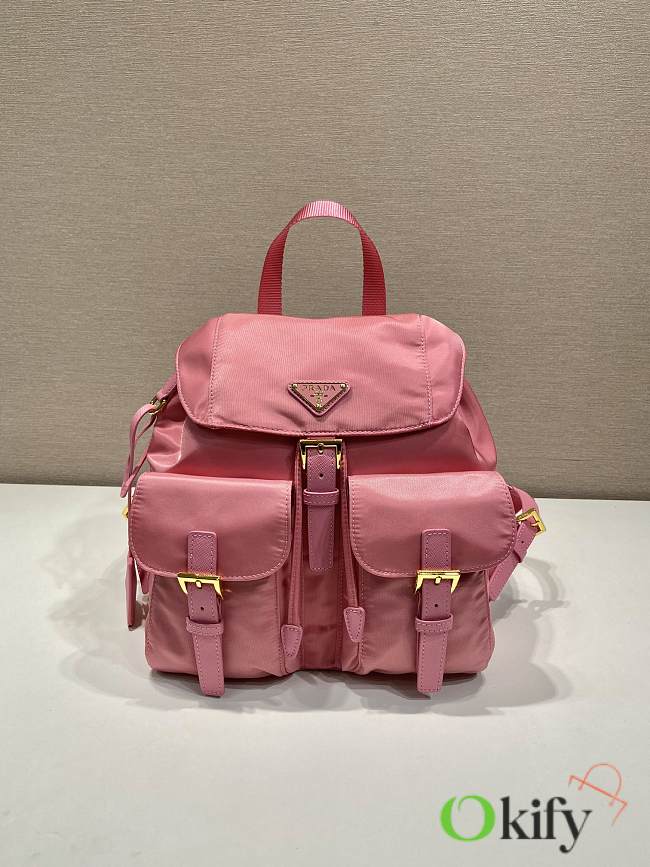 Okify Prada Small Re-Nylon Pink Backpack 1BZ677 28x23.5x12cm - 1