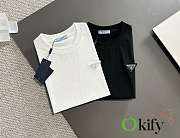 Okify Prada T-shirt White/ Black 14666 (has big size) - 1
