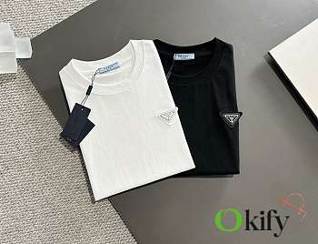 Okify Prada T-shirt White/ Black 14666 (has big size)