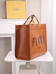 Okify Fendi Sunshine Tote Bag Brown 40x35x21cm - 5