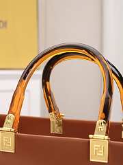 Okify Fendi Sunshine Tote Bag Brown 40x35x21cm - 6
