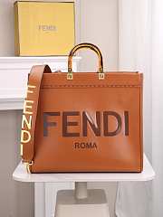 Okify Fendi Sunshine Tote Bag Brown 40x35x21cm - 1