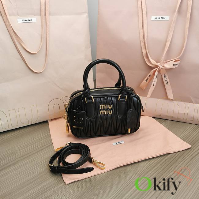 Okify MiuMiu Arcadie Matelasse Bag Black 19x13x6cm 5BB123 - 1