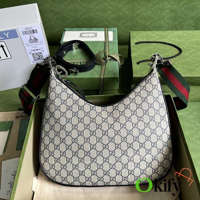 Okify Gucci Attache Medium Ophidia Shoulder Bag Dark Blue 702823 35x32x6cm - 1