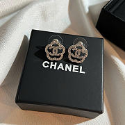 Okify CC Silver Flower Earrings With Diamonds 29336 - 5