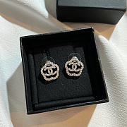 Okify CC Silver Flower Earrings With Diamonds 29336 - 2