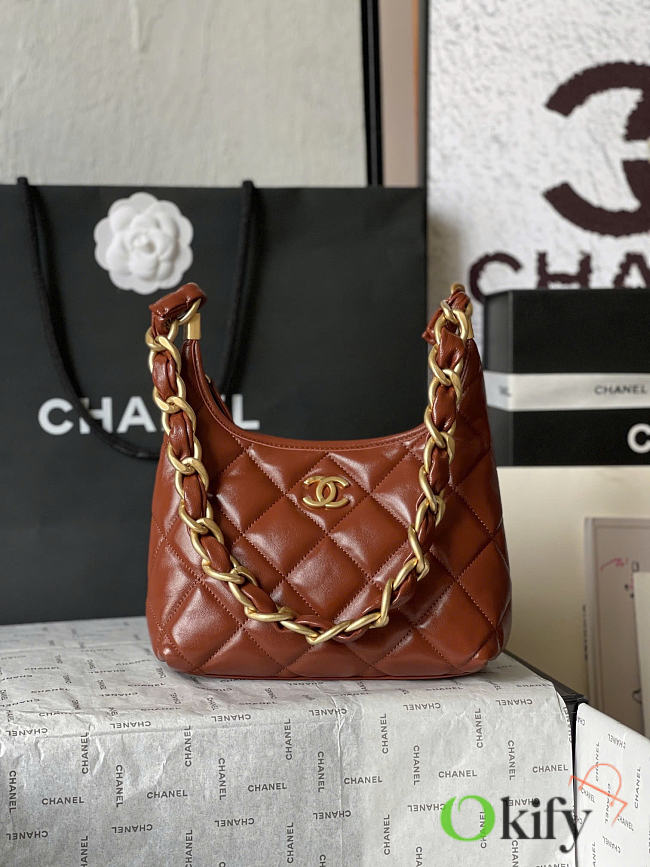 Okify CC 24A Hobo Bag Brown AS4922 22.5x19.5x8.5cm - 1