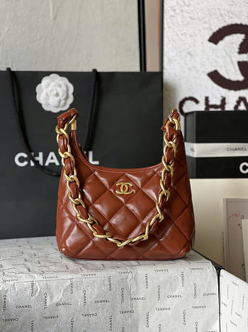 Okify CC 24A Hobo Bag Brown AS4922 22.5x19.5x8.5cm
