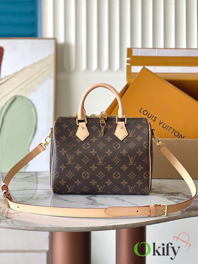 Okify Louis Vuitton Speedy 25 Bag Monogram Brown 25x19x15cm - 1