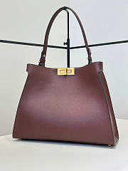 Okify Fendi Way Bag Red Burgundy 36x27x13cm - 5