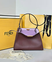 Okify Fendi Way Bag Red Burgundy 36x27x13cm - 1