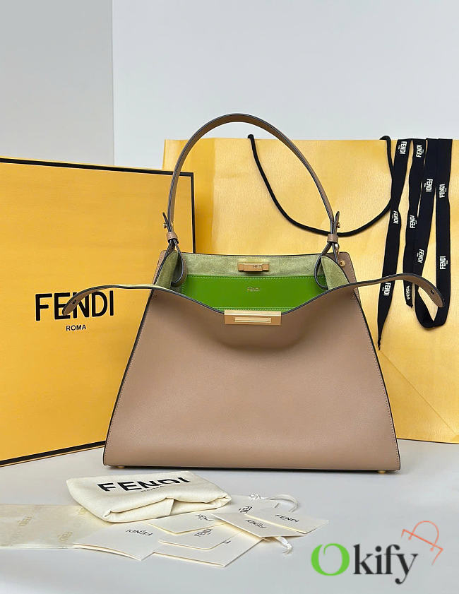 Okify Fendi Way Bag Taupe 36x27x13cm - 1