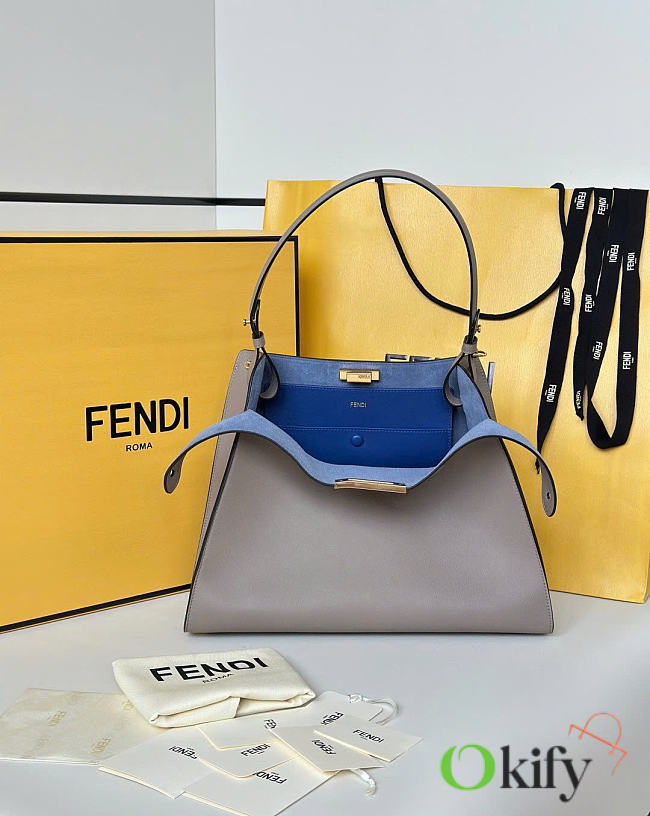 Okify Fendi Way Bag Gray 36x27x13cm - 1