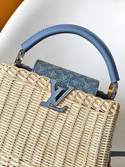 Okify Louis Vuitton Capucines BB Denim Raffia Bag M29501 27x17.3x9cm - 5