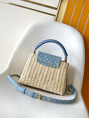 Okify Louis Vuitton Capucines BB Denim Raffia Bag M29501 27x17.3x9cm - 4