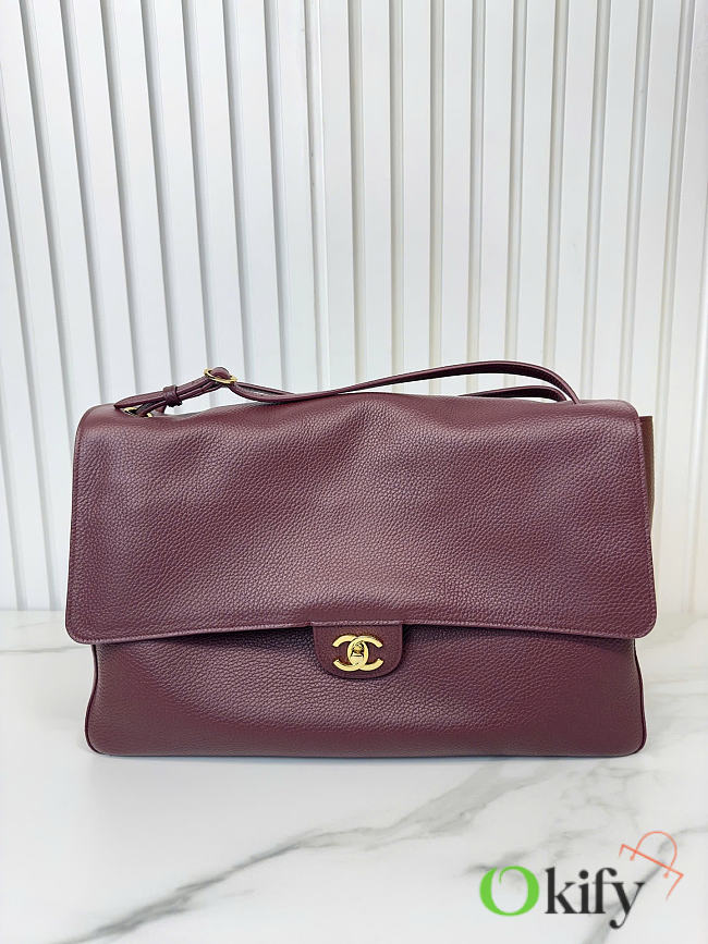 Okify CC 26S Maxi Flap Bag Red Burgundy 38x26x11cm - 1
