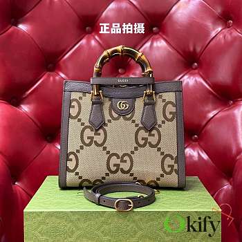 Okify Gucci Diana Small Tote Bag Brown 8124 27x24x11cm