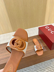 Okify Gucci Interlocking Brown Women Slides  - 4