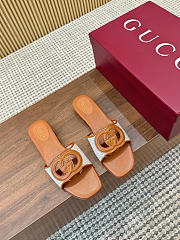 Okify Gucci Interlocking Brown Women Slides  - 1