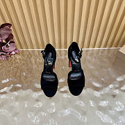 Okify Christian Louboutin Black Velvet High Heel Sandals 12.5cm - 3
