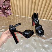 Okify Christian Louboutin Black Patent  High Heel Sandals 12.5cm - 3