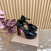 Okify Christian Louboutin Black Patent  High Heel Sandals 12.5cm - 1