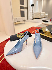 Okify Christian Louboutin Miss Z Light Blue Slingback 10cm - 5