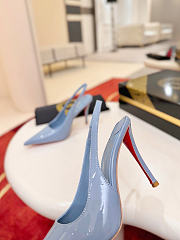 Okify Christian Louboutin Miss Z Light Blue Slingback 10cm - 6