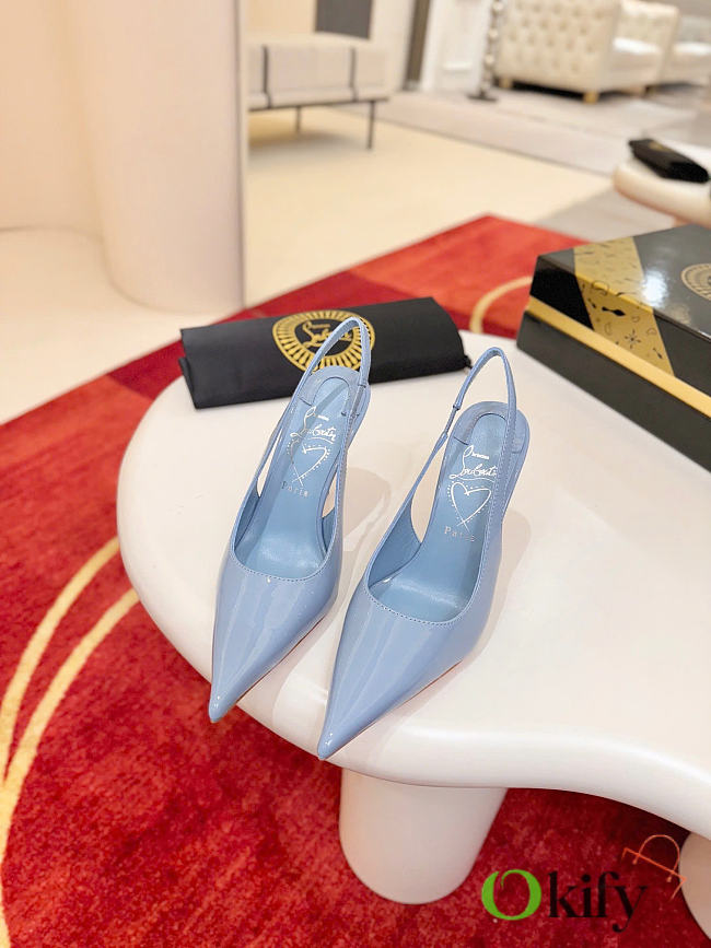 Okify Christian Louboutin Miss Z Light Blue Slingback 10cm - 1