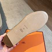 Okify Hermes Light Gray Suede Espadrilles Shoes Unisex - 5
