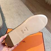 Okify Hermes Dark Brown Suede Espadrilles Shoes Unisex - 5