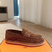 Okify Hermes Brown Suede Espadrilles Shoes Unisex - 6