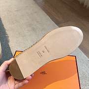 Okify Hermes Brown Suede Espadrilles Shoes Unisex - 3