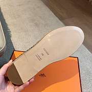 Okify Hermes Black Calfskin Espadrilles Shoes Unisex - 4